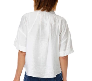Thumbnail 2: DKNY Women's Short Sleeve Utility Button Down Top 