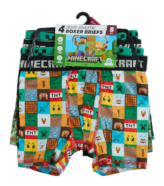 Thumbnail 1: Minecraft Boy's 4 Pk Minecraft Athletic Boxer Briefs 