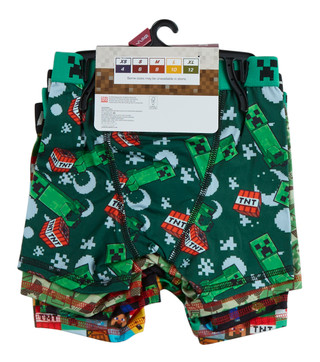 Thumbnail 2: Minecraft Boy's 4 Pk Minecraft Athletic Boxer Briefs 