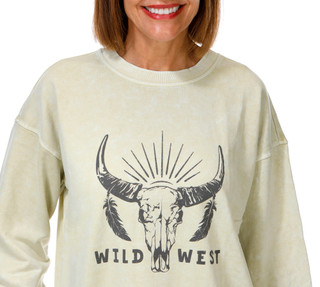 Thumbnail 3: J.O.A. Women's Long Sleeve Wild West Sweater 