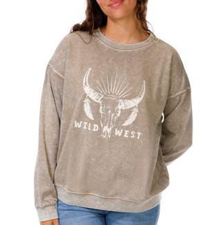 Thumbnail 1: J.O.A. Women's Long Sleeve Wild West Sweater 