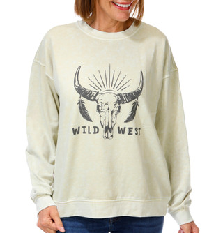 Thumbnail 1: J.O.A. Women's Long Sleeve Wild West Sweater 