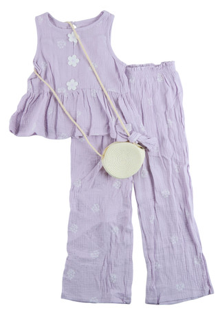 Thumbnail 1: BEARPAW Big Girl's 3 Pc Sleeveless Floral Gauze Pants Set 