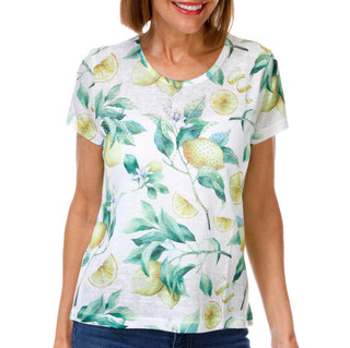Thumbnail 1: Milano Women's Short Sleeve Embellished Floral Top 