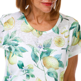 Thumbnail 3: Milano Women's Short Sleeve Embellished Floral Top 