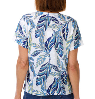 Thumbnail 3: Milano Women's Short Sleeve Embellished Palm Crew Neck Top 