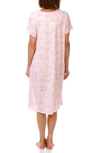 Thumbnail 2: Laura Ashley Women's Short Sleeve Floral Jersey Nightgown 