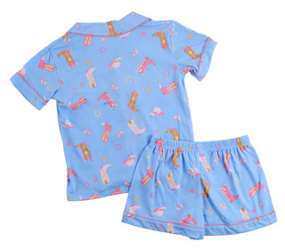 Thumbnail 2: FLORAL THREADS Girl's 2 Pc Cowgirl Print Pajama Shorts Set 