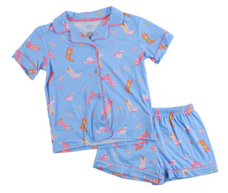 Thumbnail 1: FLORAL THREADS Girl's 2 Pc Cowgirl Print Pajama Shorts Set 