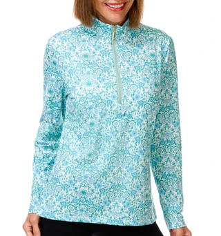 Thumbnail 1: Palm House Women's Long Sleeve Quarter Zip Sport Top 