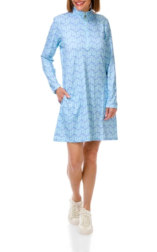 Thumbnail 1: Palm House Women's Long Sleeve 1/4 Zip Performance Dress 