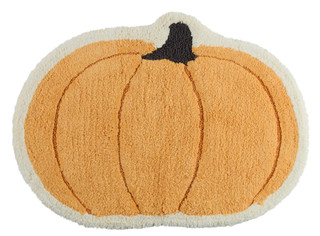 Thumbnail 1: Harvest Collection 21x28 Cotton Pumpkin Bath Rug 