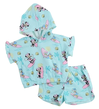Thumbnail 1: Disney Little Girl's 2 Pc Short Sleeve Hoodie & Shorts 