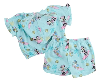 Thumbnail 2: Disney Little Girl's 2 Pc Short Sleeve Hoodie & Shorts 