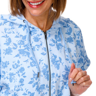 Thumbnail 2: FLAG & ANTHEM Women's Short Sleeve Full Zipper Floral Hoodie 