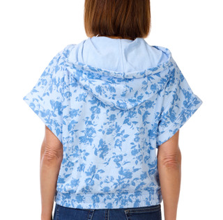 Thumbnail 3: FLAG & ANTHEM Women's Short Sleeve Full Zipper Floral Hoodie 