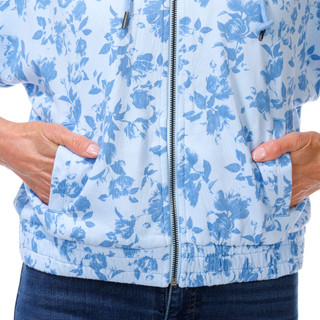 Thumbnail 4: FLAG & ANTHEM Women's Short Sleeve Full Zipper Floral Hoodie 