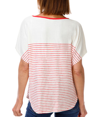 Thumbnail 2: MAX STUDIO Women's Short Sleeve Striped Dolman Top 