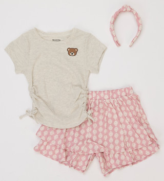 Thumbnail 1: BEARPAW Girls 3 Pc Shorts Set 