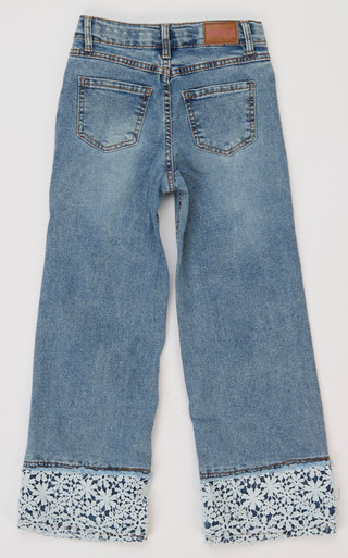 Thumbnail 2: Wallflower Girls Wide Leg Roll Cuff Jeans 