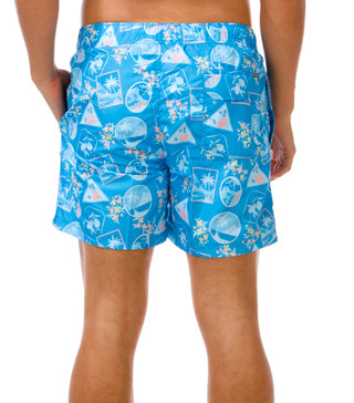 Thumbnail 2: Vintage Summer Men's Tropical Stamp Volley Shorts 