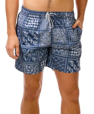 Thumbnail 1: Vintage Summer Men's Patchwork Volley Shorts 