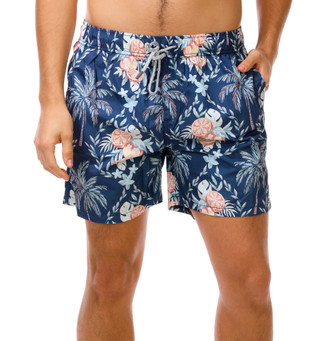 Thumbnail 1: Vintage Summer Men's Orange & Palm Volley Shorts 