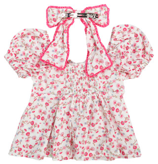 Thumbnail 2: Derek Heart Girl's 2 Pc Puff Sleeve Button Down Top Set 