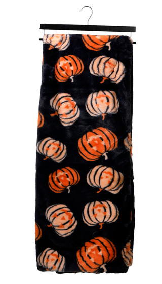 Thumbnail 3: Stay Spooky 50x70 Faux Fur Pumpkin Throw Blanket 