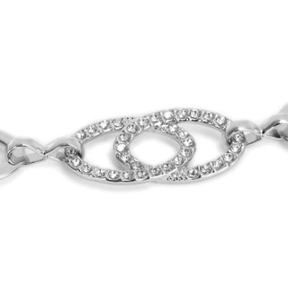 Thumbnail 3: Vince Camuto Silver Double Oval Chain Belt with Crystals 