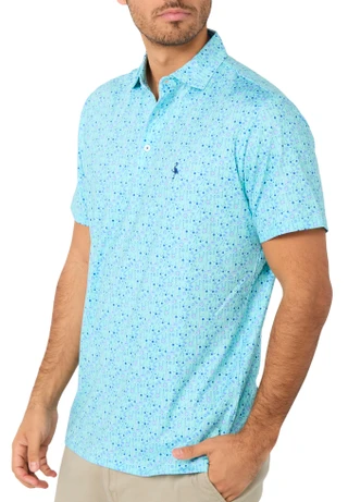 Thumbnail 2: TAILORBYRD Men's Short Sleeve Print Performance Golf Polo 