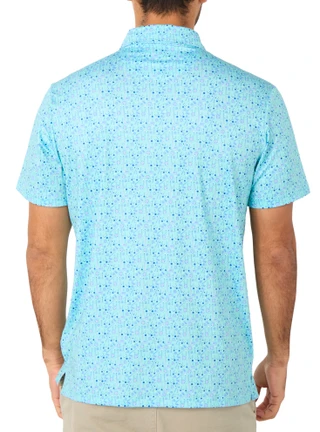 Thumbnail 4: TAILORBYRD Men's Short Sleeve Print Performance Golf Polo 