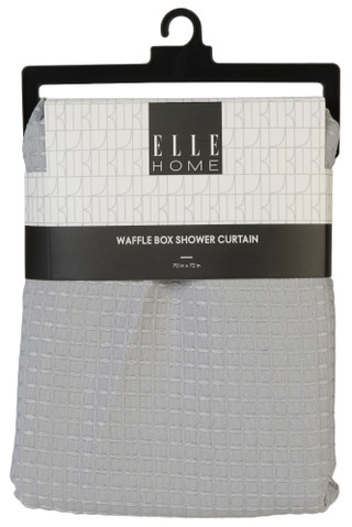 Thumbnail 1: ELLE HOME 70X72 Waffle Box Shower Curtain 