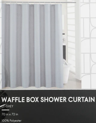 Thumbnail 3: ELLE HOME 70X72 Waffle Box Shower Curtain 