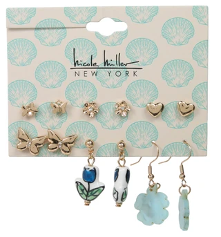 Thumbnail 1: Nicole Miller 6 Pk Earrings 