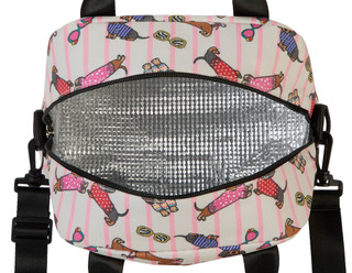 Thumbnail 3: La Valentina Dachshund Stripe Lunch Bag 