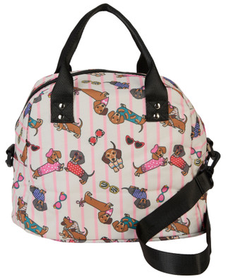 Thumbnail 1: La Valentina Dachshund Stripe Lunch Bag 