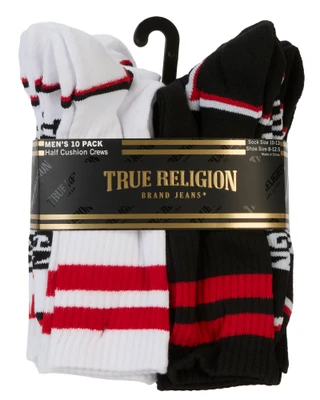 Thumbnail 1: True Religion Men's 10 Pk Half Cushion Crew Socks  
