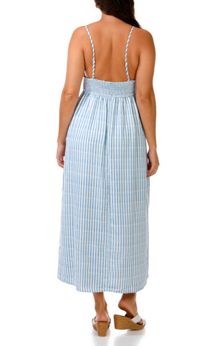 Thumbnail 2: Realtree Juniors' Sleeveless Smocked Waist Stripe Maxi Dress 