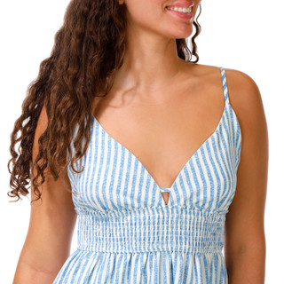 Thumbnail 3: Realtree Juniors' Sleeveless Smocked Waist Stripe Maxi Dress 