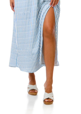 Thumbnail 4: Realtree Juniors' Sleeveless Smocked Waist Stripe Maxi Dress 