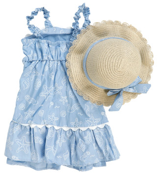Thumbnail 2: Love Squared Girl's 2 Pc Print Sundress Set 