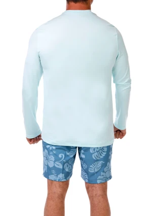 Thumbnail 3: Hurley Men's 2 Pc Long Sleeve Shirt & Swim Shorts Set 