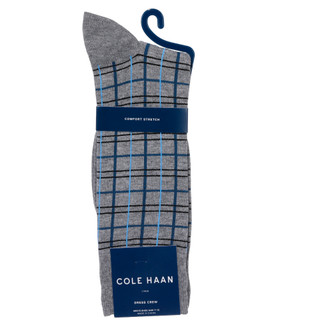 Thumbnail 1: COLE HAAN Men's Plaid Dress Crew Socks 