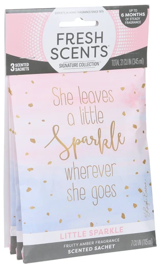 Thumbnail 1: FRESH SCENTS 3 Pk Fruity Amber Scented Sachets 
