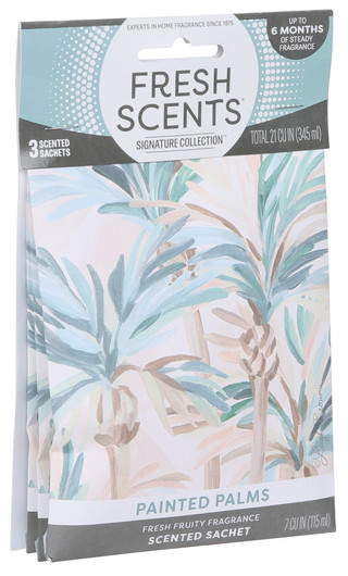 Thumbnail 1: FRESH SCENTS 3 Pk Painted Palms Scent Sachets 