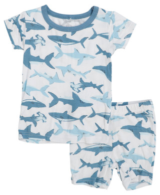 Thumbnail 1: MILKBERRY Baby Boy's 2 Pc Short Sleeve Shark Sleep Set 