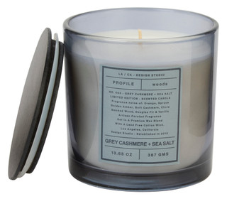 Thumbnail 2: EAST WEST 13.6 oz Grey Cashmere + Sea Salt Candle 