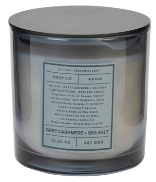 Thumbnail 1: EAST WEST 13.6 oz Grey Cashmere + Sea Salt Candle 