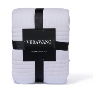 Thumbnail 1: Vera Wang Queen Size Seersucker Stripe Quilt 